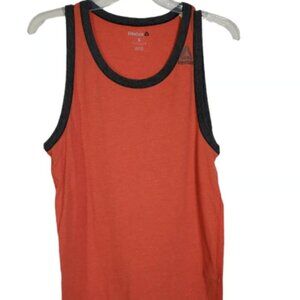 Reebok Men's Tank Top Size Small Speedwick Orange Gray Trim
